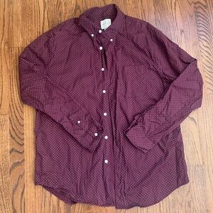 Men's Burgundy American Eagle Polka Dot Shirt